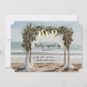 Convite Tropical Beach Floral Arbor RSVP