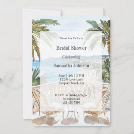 Convite Tropical Beach French Riviera Bridal Shower