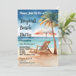 Convite Tropical Beach Party