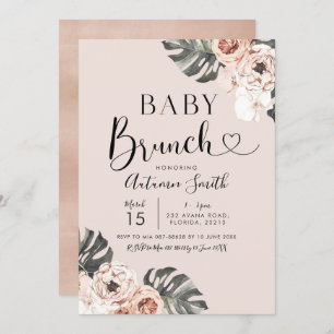 Convite Tropical Boho Floral Baby Brunch