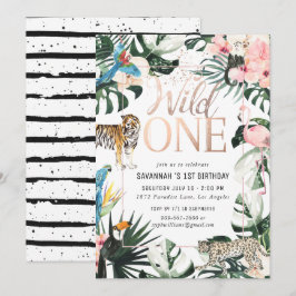Convite Tropical Chic | Festa de Aniversário Pink Wild One