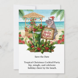 Convite Tropical Christmas Cocktail Party Invitation