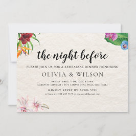 Convite Tropical Da Noite Antes Do Jantar De Ensaio