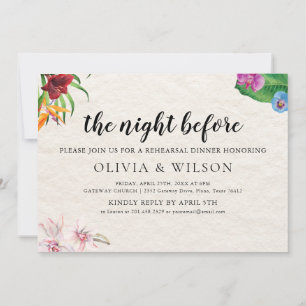 Convite Tropical Da Noite Antes Do Jantar De Ensaio