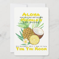 Convite Tropical de Abacaxi Aloha