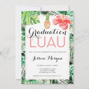 Convite Tropical de Abitur Luau de Abacaxi