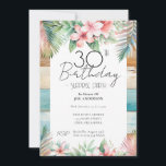 Convite Tropical de aniversário de 30 anos Surprise Party<br><div class="desc">Tropical Floral e Design de Diversão de Praia,  design. Ajustável para a festa de aniversário adulta tropical,  basta mudar os convites de texto. Convite para impressão de Download Digital</div>