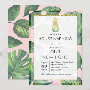 Convite tropical do Housewarming da palma do
