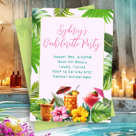 Convite Tropical Drinks Bachelorette Party