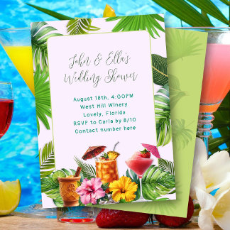 Convite Tropical Drinks Couples Shower invitation