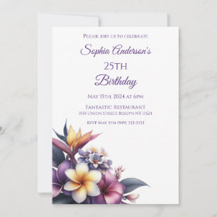 Convite Tropical Floral - Aniversário