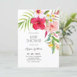 Convite Tropical floral baby shower