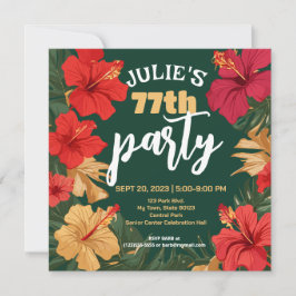 Convite Tropical Floral Birthday Convide Personalizável