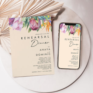 Convite Tropical Floral Colorida   Janto de ensaio de pês