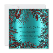 Tropical Floral Glitter Garden Burgundy Ocean