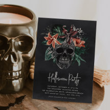 Tropical Floral Skull Halloween Party