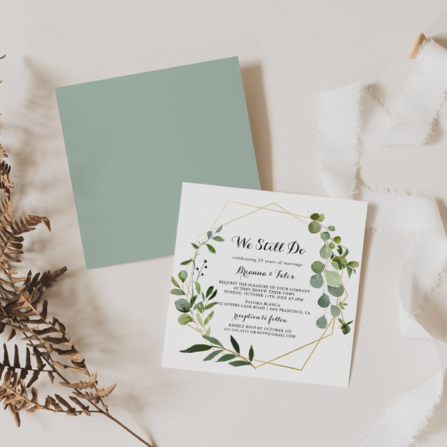 Convite Tropical Geométrica Dourada Ainda Fazemos Renovaçã (Criador carregado)