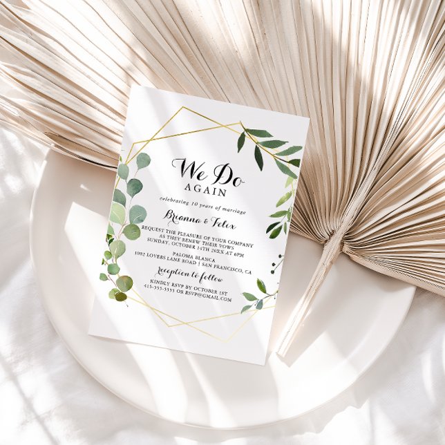 Convite Tropical Geométrica Dourada Que Fazemos Novamente  (Criador carregado)