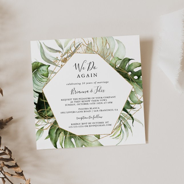 Convite Tropical Geométrica Dourada Que Fazemos Novamente  (Criador carregado)