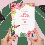 Convite Tropical Havaiana 50º Aniversário<br><div class="desc">Crie seu próprio convite de aniversário! Personalize esta design com seu próprio texto. Você pode personalizar ainda mais este design selecionando o botão "Editar Design",  se desejar.</div>