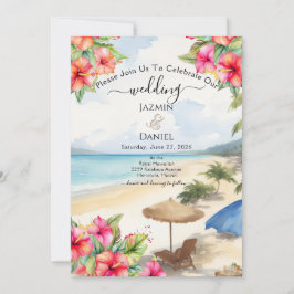 Convite Tropical Hibiscus Island