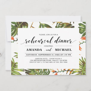 Convite Tropical   Jantar de Ensaios de Casamento Moderno 