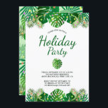 Convite Tropical Leaves Lights Foliage Holiday Beach Party<br><div class="desc">Este design moderno, chic, apresenta uma exuberante folhagem de floresta tropical da praia, incluindo frondes de palma e folhas filodendrónicas no topo e no fundo, na frente, cobertas com luzes de férias multicoloridas. No centro estão os detalhes personalizáveis para seu evento especial na tipografia popular, incluindo as fontes de script...</div>