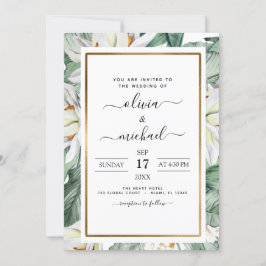 Convite Tropical Magnolia Floral Invitation Flyer