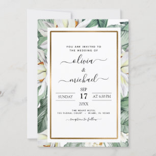 Convite Tropical Magnolia Floral Invitation Flyer