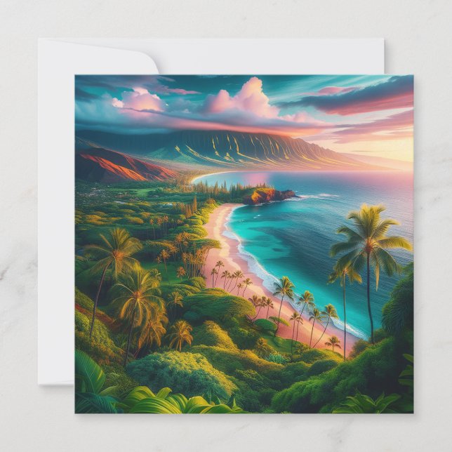 Convite Tropical Maui Island Paradise (Frente)