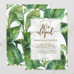 Convite tropical nós amarramos o nó que nós eloped conv