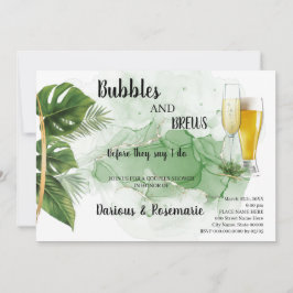 Convite Tropical Palm Bubble & Brews Casal Invit Chá