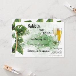 Convite Tropical Palm Bubble & Brews Casal Invit Chá