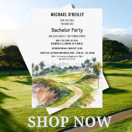 Convite Tropical Palms Golf Bachelor Party