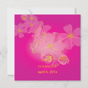 Convite Tropical/plumerias/casamento de destino