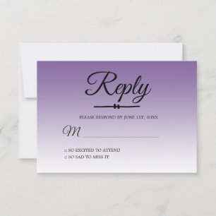 Convite Tropical Purple Ombre Sweet 16 RSVP