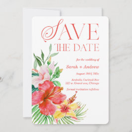Convite Tropical Save The Date Modelo Printable