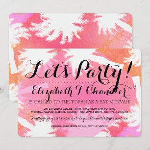 Convite Tropical Summer Bat Mitzvah Invites
