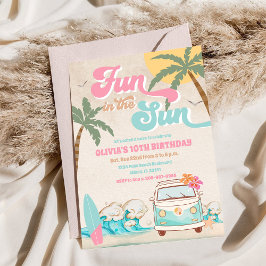 Convite Tropical Surf Birthday Invitation