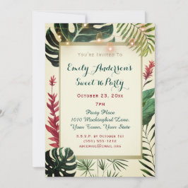 Convite Tropical Tiki com Luz Doce 16 Aniversário