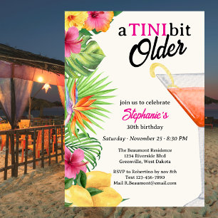 Convite Tropical Tini Um Pouco Mais Velho Martini aniversá