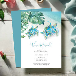 Convite Tropical Watercolor Beach Housearming Party