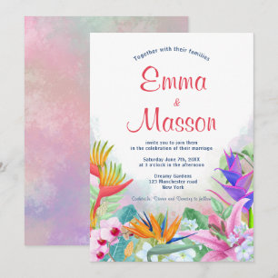 Convite Tropical Watercolor Floral