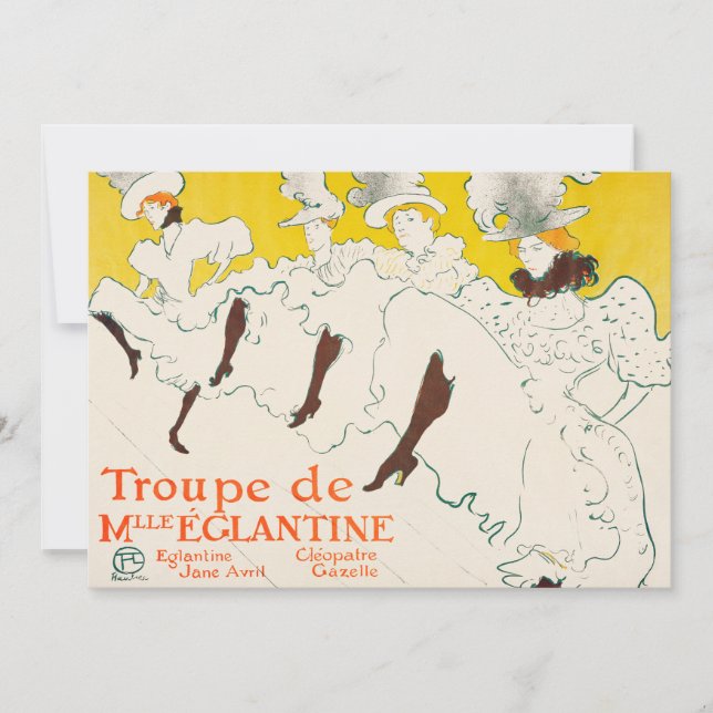 Convite Troupe de Mademoiselle Eglantine, Toulouse Lautrec (Frente)