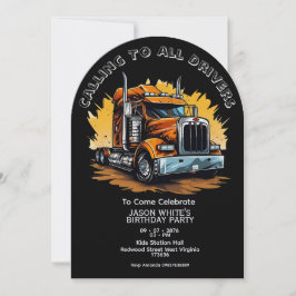 Convite Truck Themed Boy Birthday Invitation