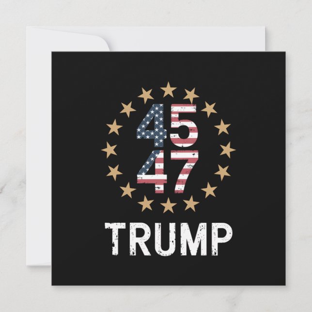 Convite Trump 2024 Flag Take America Back Trump 45 47 (Frente)