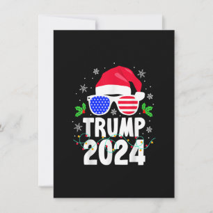Convite Trump 2024 Santa Hat Xmas Luz de Natal Engraçado