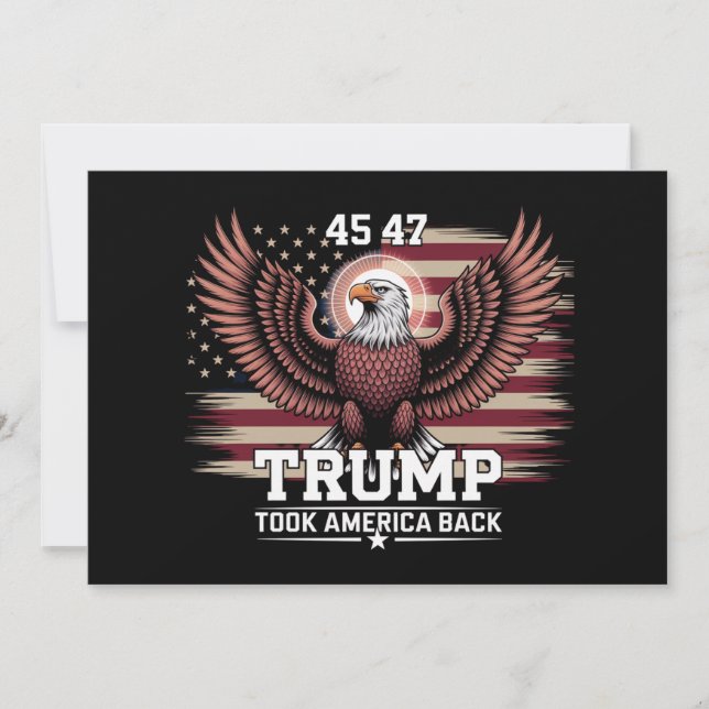 Convite Trump 45º 47º Presidente Flag 2025 Eagle America (Frente)