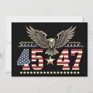 Convite Trump 45 47 Antiga Bandeira Águia Americana EUA