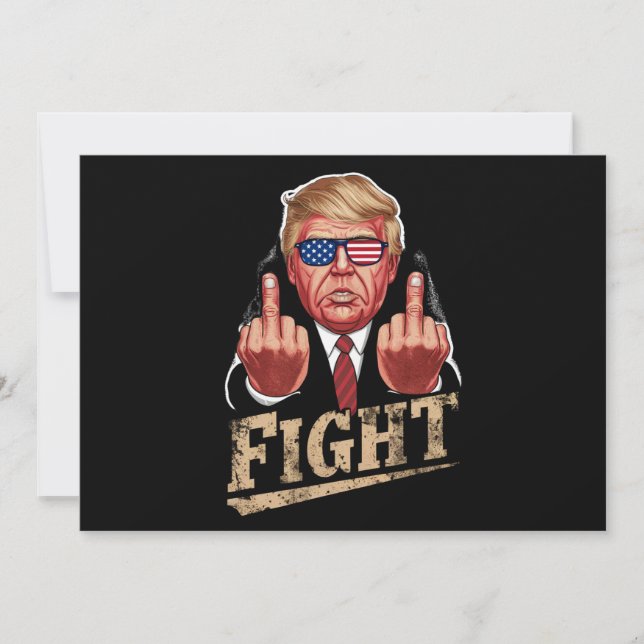 Convite Trump Fight US Election Retro Vintage (Frente)